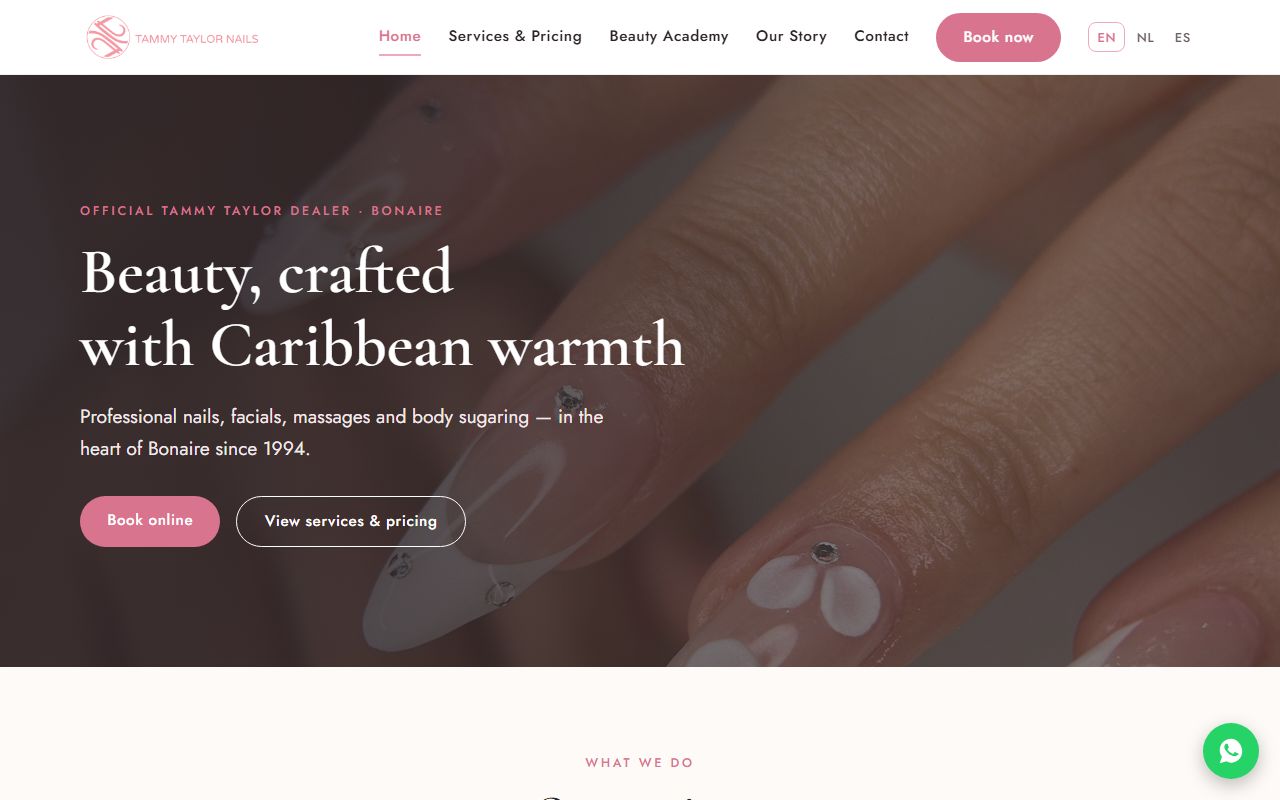 The Tammy Taylor Nails Bonaire website